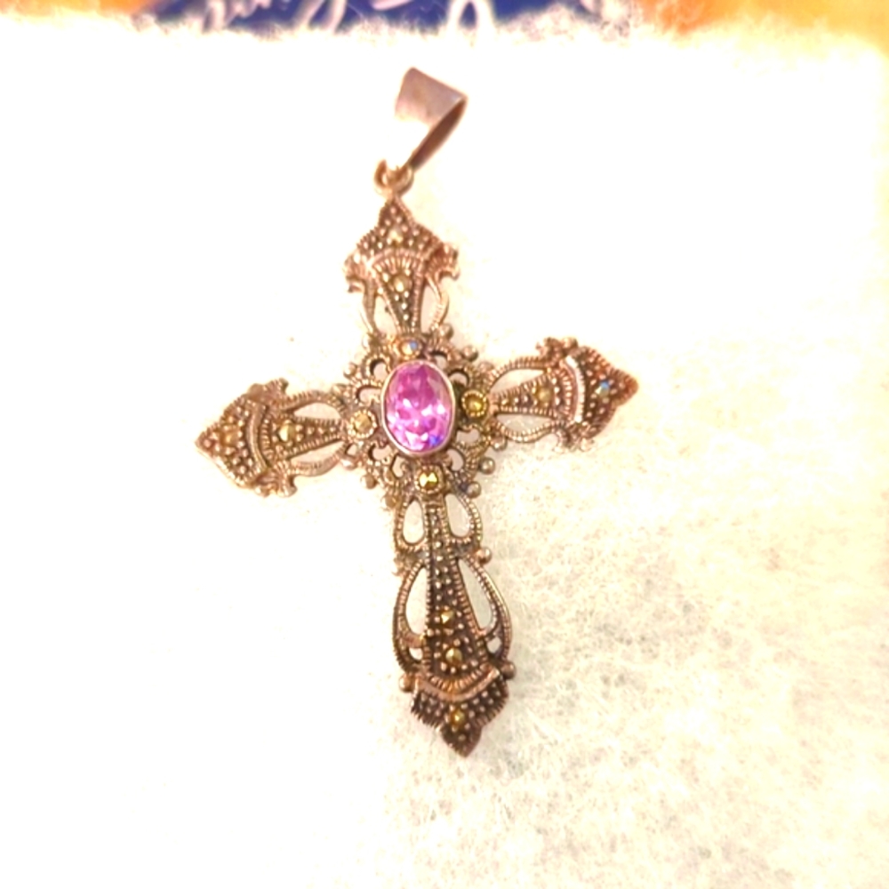 Marcasite Amethyst cross